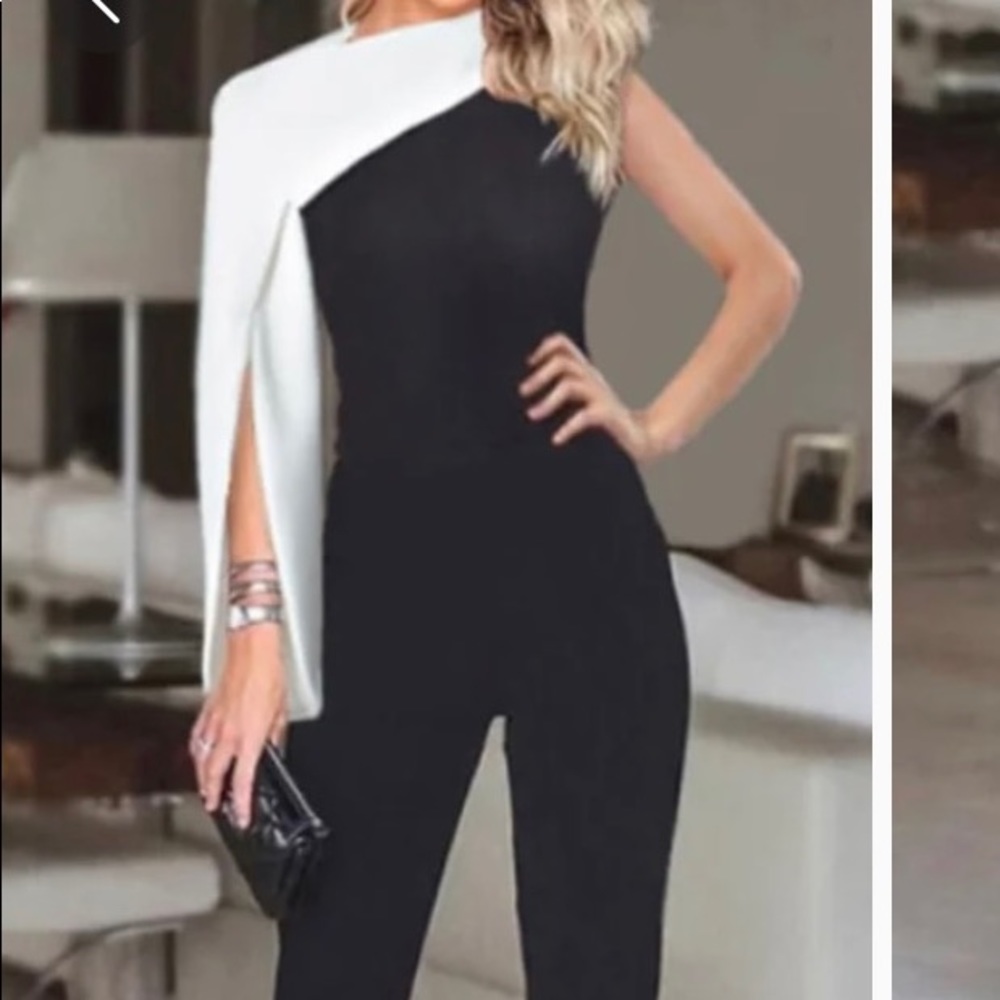 NWT FHQ Black/White Jumpsuit
